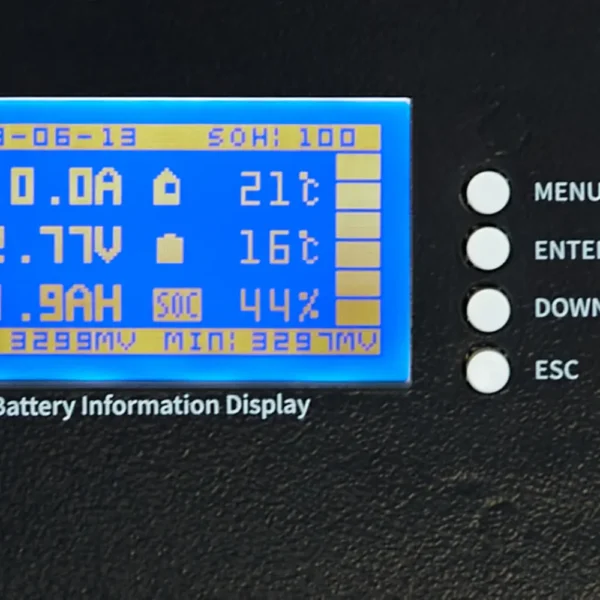 Литиевый аккумулятор тяговый LITJET PRO LiFePO4 ( rack 19' ) 48V 100Ah панель управления