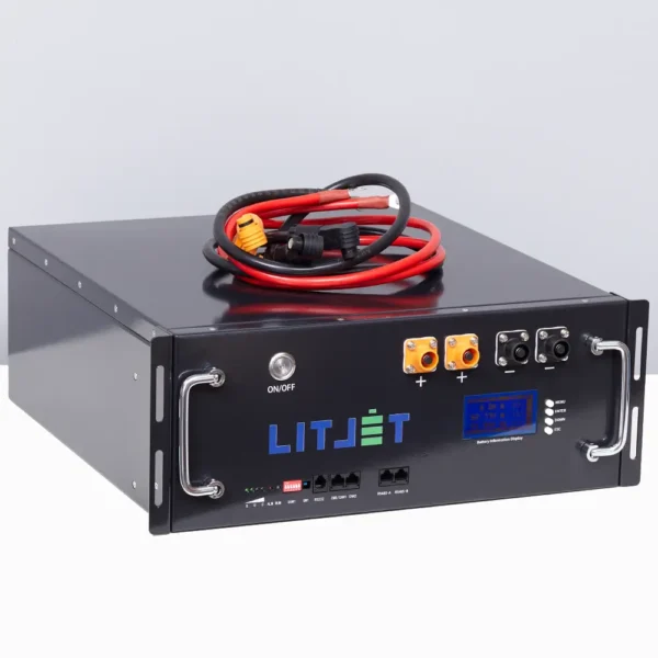 Литиевый аккумулятор тяговый LITJET PRO LiFePO4 ( rack 19' ) 48V 100Ah вид спереди
