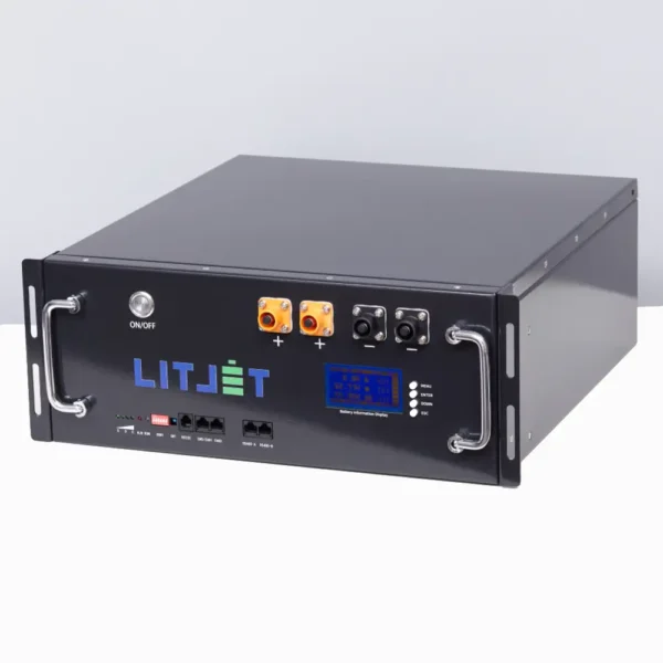 Литиевый аккумулятор тяговый LITJET PRO LiFePO4 ( rack 19' ) 48V 100Ah вид сбоку