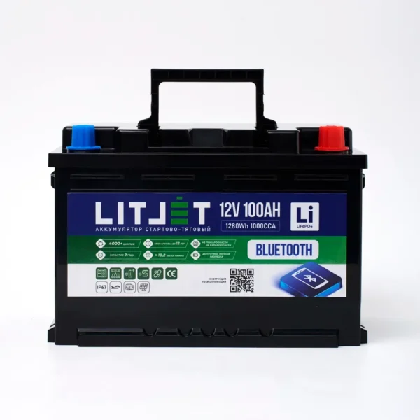 Литиевый аккумулятор стартово/тяговый LITJET SMART LiFePO4 12V 100Ah 1280Wh 1000CCA