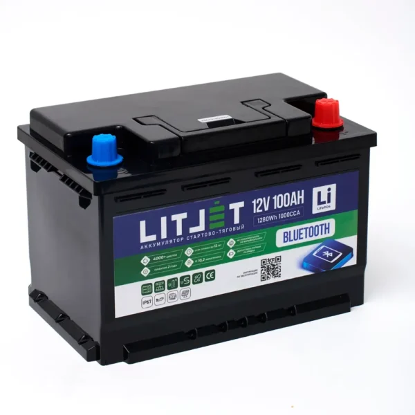 Литиевый аккумулятор стартово/тяговый LITJET SMART LiFePO4 12V 100Ah 1280Wh 1000CCA картинка