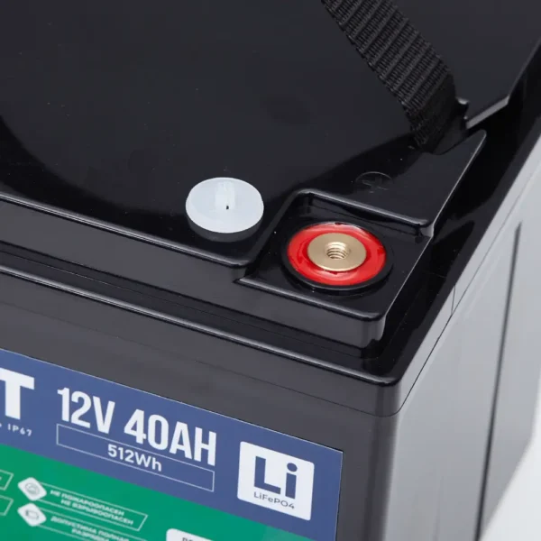 Аккумулятор тяговый LITJET PRO LiFePO4 12V 40Ah 512Wh IP67 вид сверху