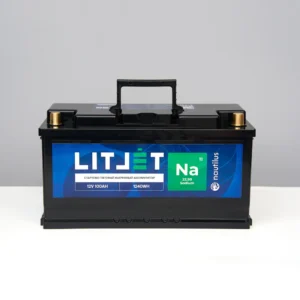 Натриевый аккумулятор стартово/тяговый LITJET Na+ 12V 100Ah 1240Wh 1900CCA фото спереди