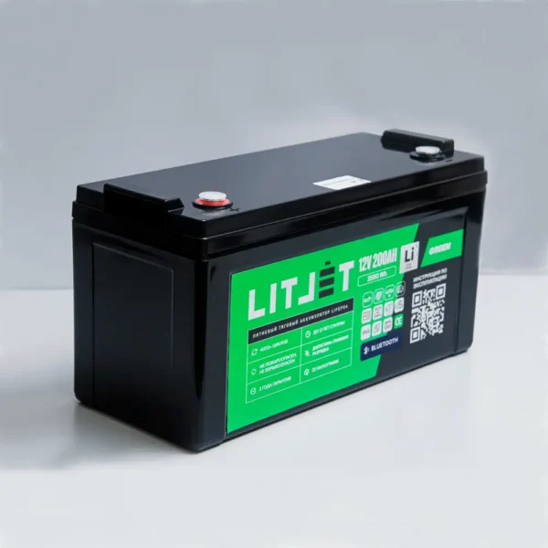 Литиевый аккумулятор тяговый LITJET GREEN LiFePO4 12V 200Ah 2560Wh w Bluetooth IP65 вид сбоку