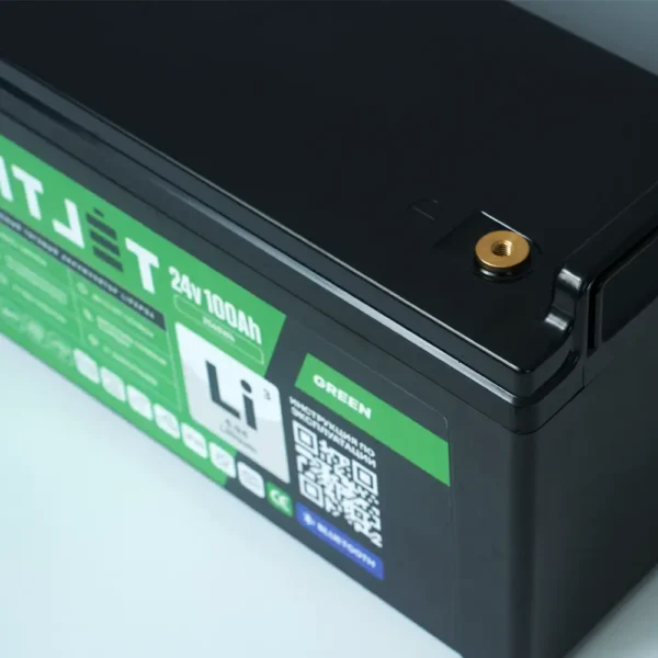 Литиевый аккумулятор тяговый LITJET GREEN LiFePO4 24V 100Ah 2560Wh w Bluetooth IP65 вид сбоку