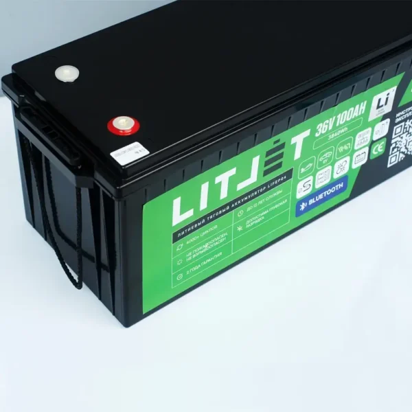аккумулятор тяговый LITJET GREEN LiFePO4 36V 100Ah 3840Wh с Bluetooth вид клемм