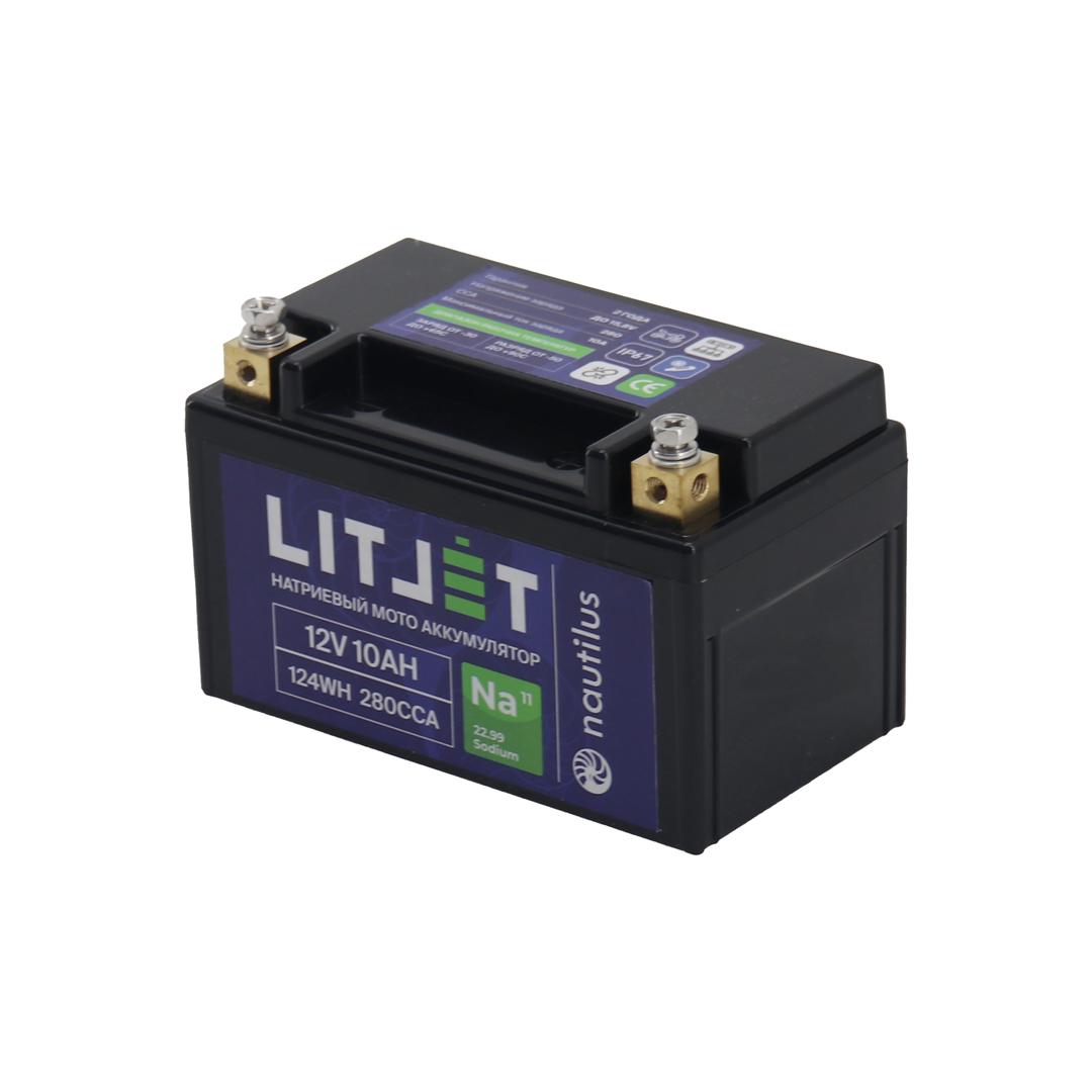 Натриевый стартовый мото аккумулятор 12V 6,5Ah 81Wh 150CCA YTX7A L+ or ...