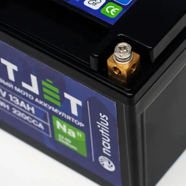 Натриевый стартовый мото аккумулятор 12V 13Ah 161Wh 300CCA YTX14A L+ клеммы
