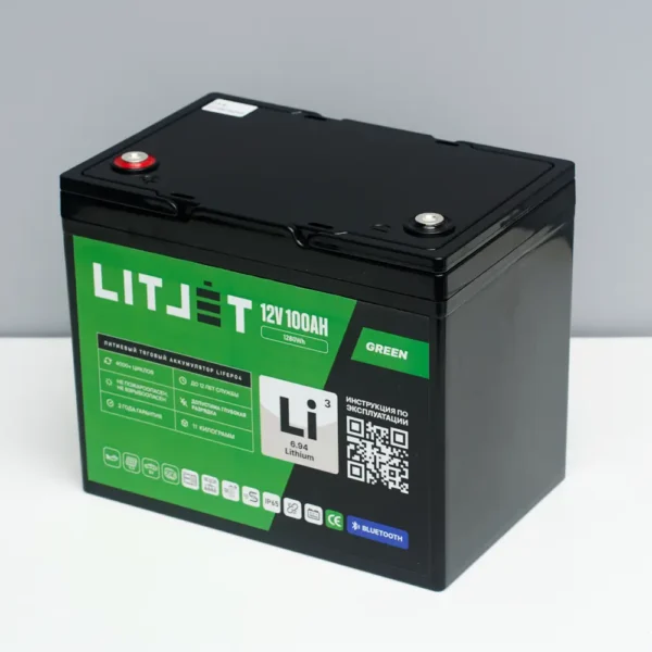 Литиевый аккумулятор тяговый LITJET GREEN LiFePO4 12V 100Ah 1280Wh картинка
