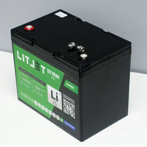 Литиевый аккумулятор тяговый LITJET GREEN LiFePO4 12V 100Ah 1280Wh корпус