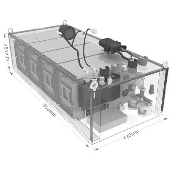 Литиевый аккумулятор для погрузчика LITJET SMART LiFePO4 72V 160Ah 12,29kWh с Monitor IP67 габариты
