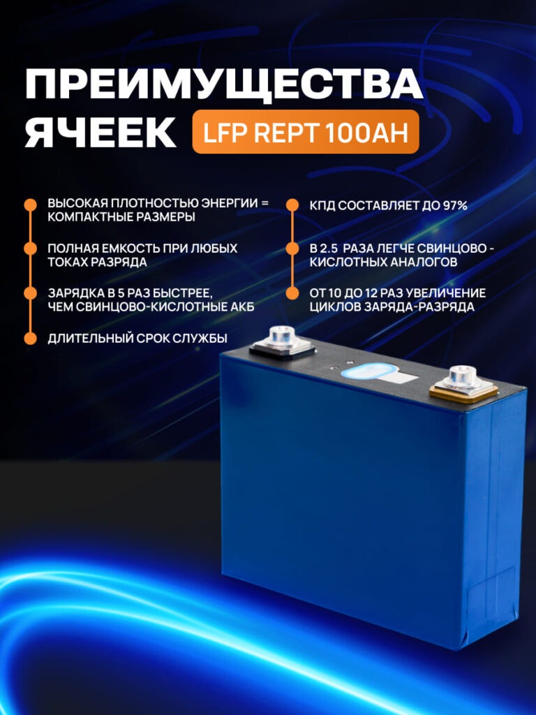 инфографика Ячейка LFP 100Ah 3.2v LiFePO4