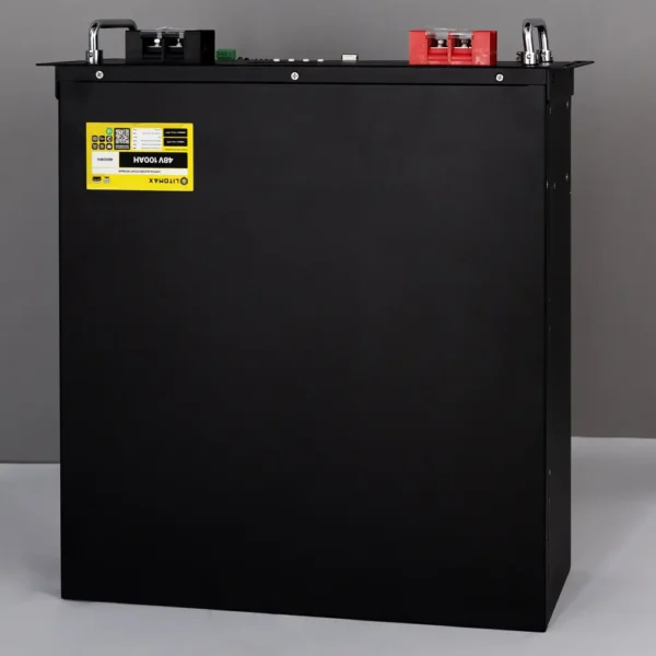 Литиевый аккумулятор тяговый LITOMAX 48V 100Ah вид спереди