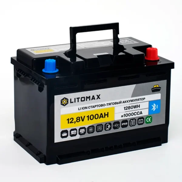 Литиевый аккумулятор стартово/тяговый LITOMAX LiFePO4 12V 100Ah 1280Wh 1000CCA фото