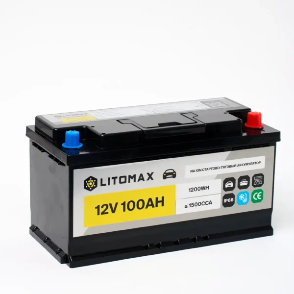 Натриевый аккумулятор стартово/тяговый LITOMAX Na+ 12V 100Ah 1500CCA R+ фото
