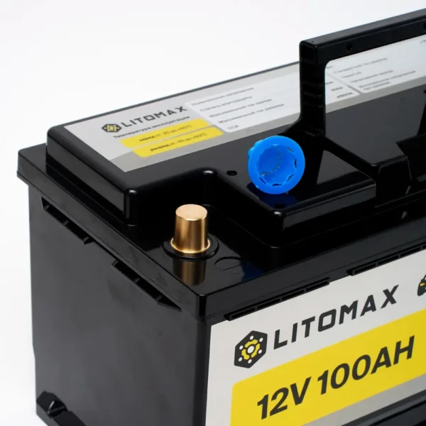Натриевый аккумулятор стартово/тяговый LITOMAX Na+ 12V 100Ah 1500CCA R+ фото клеммы