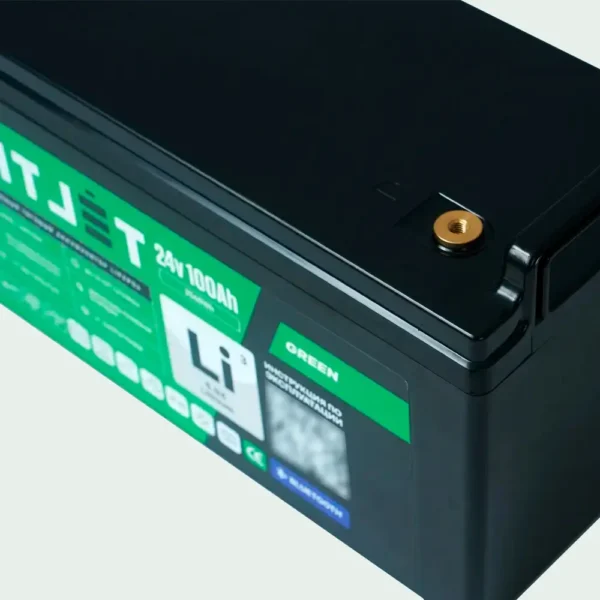Литиевый аккумулятор тяговый LITJET GREEN LiFePO4 24V 100Ah 2560Wh с Bluetooth IP67 фото сбоку