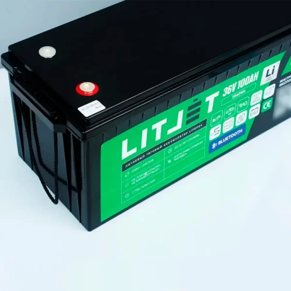 Литиевый аккумулятор тяговый LITJET GREEN LiFePO4 36V 100Ah 3840Wh с Bluetooth фото сбоку