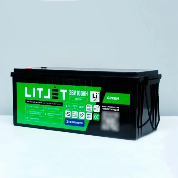 Литиевый аккумулятор тяговый LITJET GREEN LiFePO4 36V 100Ah 3840Wh с Bluetooth фото корпуса