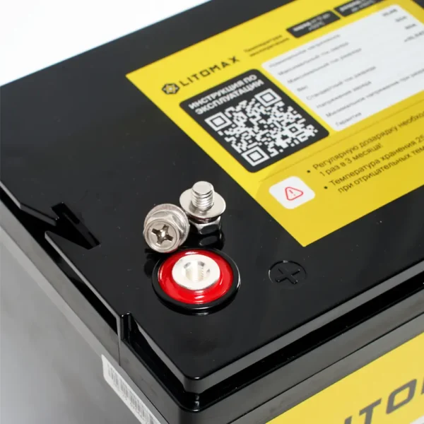 Литиевый аккумулятор тяговый LITOMAX LiFePO4 24V 50Ah фото клеммы