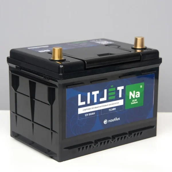 Натриевый стартово/тяговый аккумулятор LITJET Na+ 12V 60Ah 720Wh 1800CCA фото