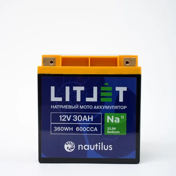 Натриевый стартовый мото аккумулятор LITJET Na+12V 30Ah