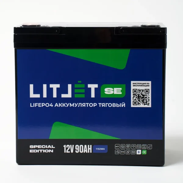 фото аккумулятор тяговый LITJET SE LiFePO4 12V 90Ah с Bluetooth BMS 90A
