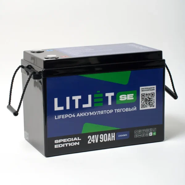 Литиевый аккумулятор тяговый ЛИТДЖЕТ GREEN LiFePO4 24V 90Ah c Bluetooth BMS 90A фото