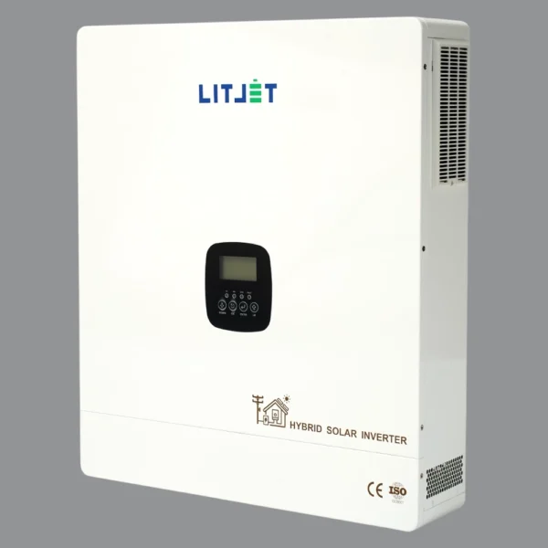 Инвертор гибридный однофазный солнечный ЛИТДЖЕТ 12,3 kW 230V/50Hz с ЖК-дисплеем вид сбоку