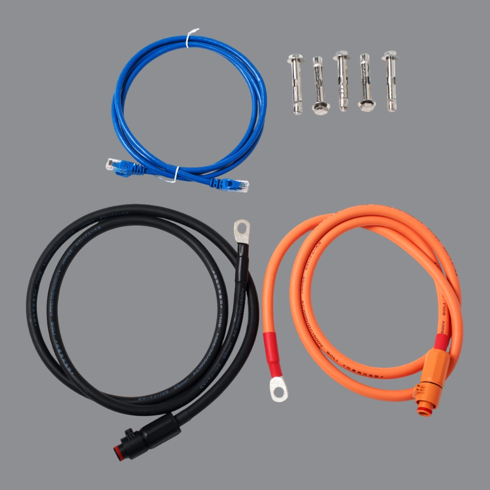 Литиевый аккумулятор тяговый LITJET GREEN LiFePO4 51,2V 100Ah 5KWh 100A, CAN/RS485 c/d 100A настенный 15 Литиевый аккумулятор тяговый LITJET GREEN LiFePO4 51,2V 100Ah 5KWh 100A, CAN/RS485 c/d 100A настенный фото кабелей