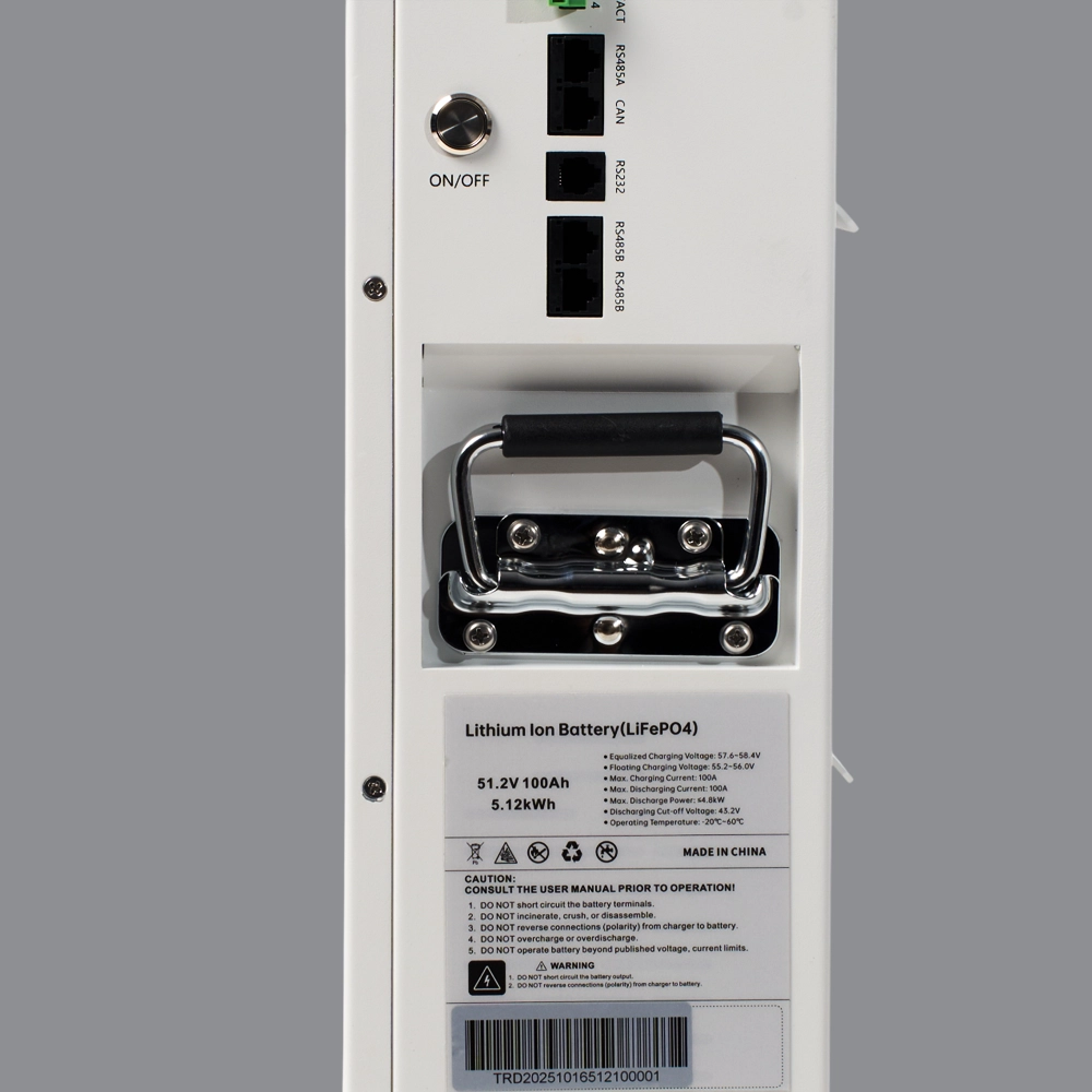 Литиевый аккумулятор тяговый LITJET GREEN LiFePO4 51,2V 100Ah 5KWh 100A, CAN/RS485 c/d 100A настенный 7 Литиевый аккумулятор тяговый LITJET GREEN LiFePO4 51,2V 100Ah 5KWh 100A, CAN/RS485 c/d настенный фото ручки