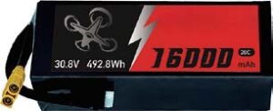 аккумулятор для дрона 20C 8S1P 30.8V 16000mAh