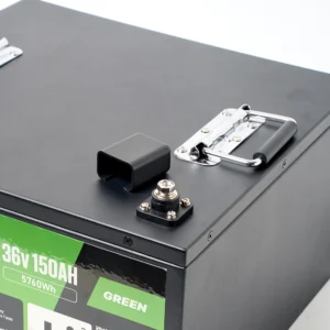 Литиевый тяговый аккумулятор ЛИТДЖЕТ серии GREEN LiFePO4 36 В 150 А·ч 5760 Вт·ч с Bluetooth и BMS 150 A металлический корпус фото клеммы
