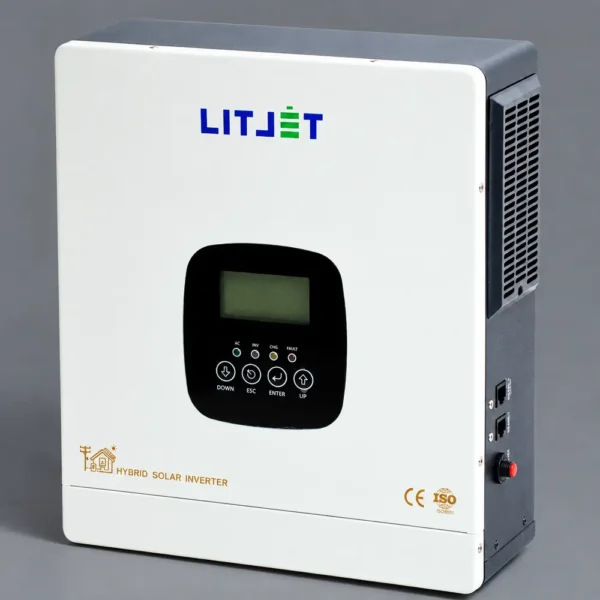 Инвертор гибридный высокочастотный LITJET 3,3 кВт 24В MPPT фото сбоку